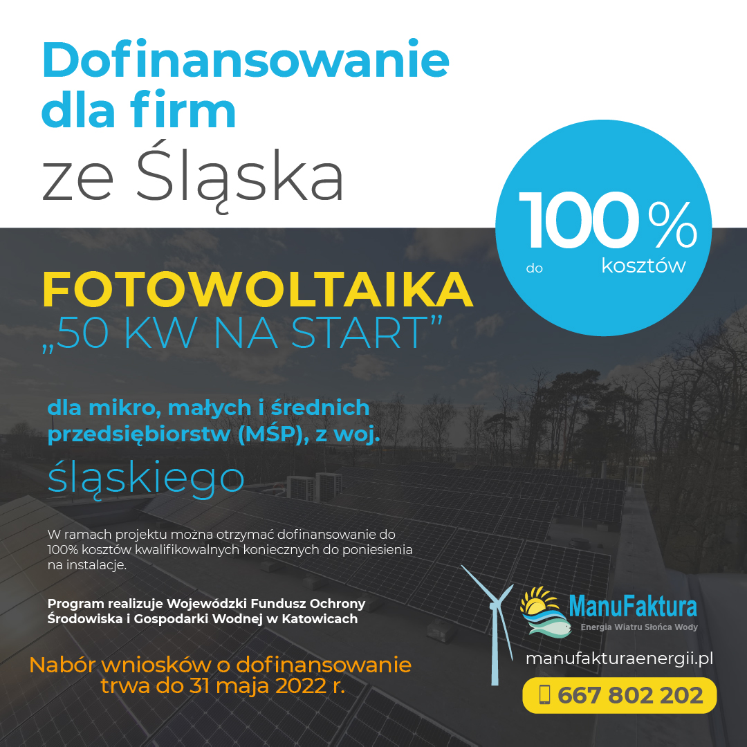 Dotacje Do Fotowoltaiki Na Śląsku Z Programu 50 Kw Na Start Dla Małych I średnich Firm MŚp 6090