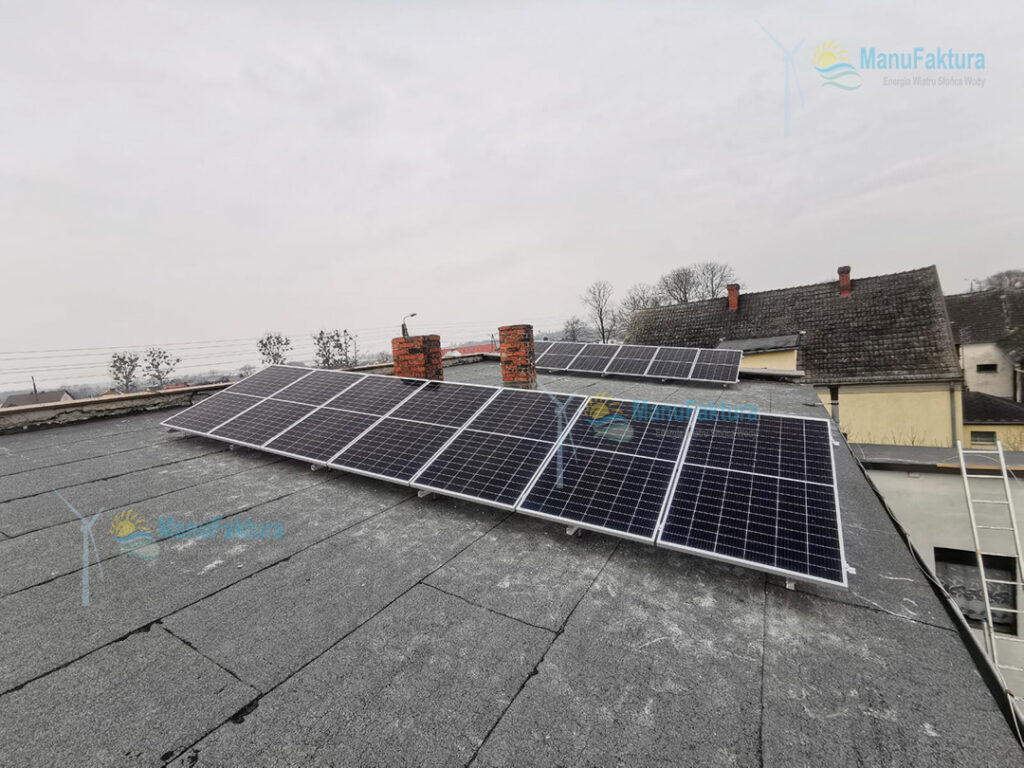 Fotowoltaika Zawada Książęca k. Raciborza 3,5 kWp - instalacja paneli słonecznych na dachu płaskim