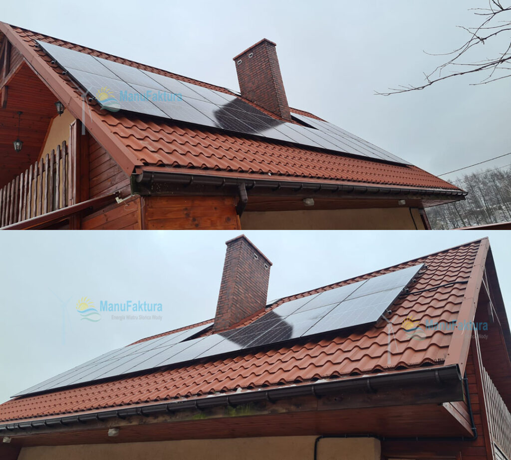 Fotowoltaika Bojszowy 6,5 kWp - instalacja fotowoltaiki na drewnianym domku