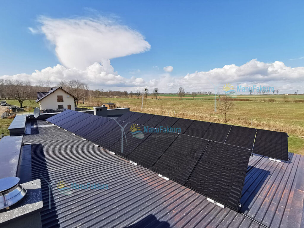 Fotowoltaika Ciepielowice k. Opola 8 kWp - instalacja paneli fotowoltaicznych na dachu płaskim