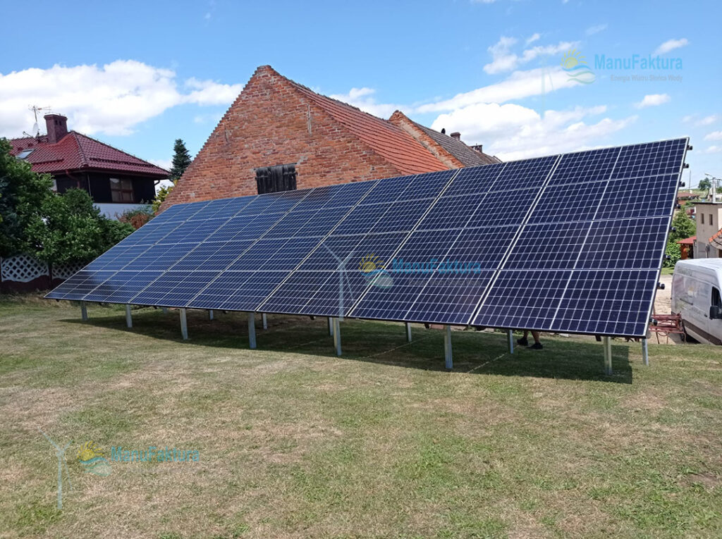 Fotowoltaika Ścinawa Mała 9,90 kWp - instalacja fotowoltaiki na działce na konstrukcji naziemnej gruntowej