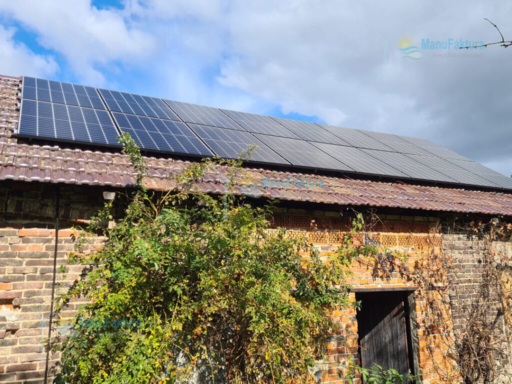 Fotowoltaika Opole 9,9 kWp - instalacja paneli słonecznych na budynku gospodarczym w gospodarstwie rolnym