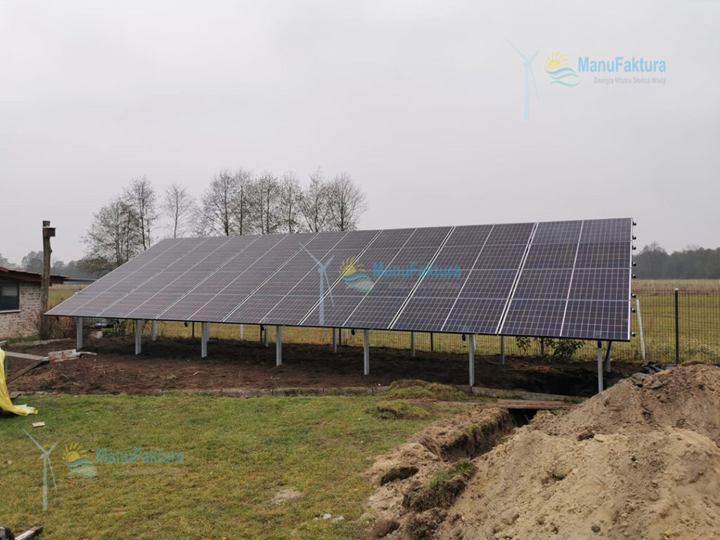 Fotowoltaika Krępna 9,90 kWp - instalacja paneli fotowoltaicznych na konstrukcji gruntowej