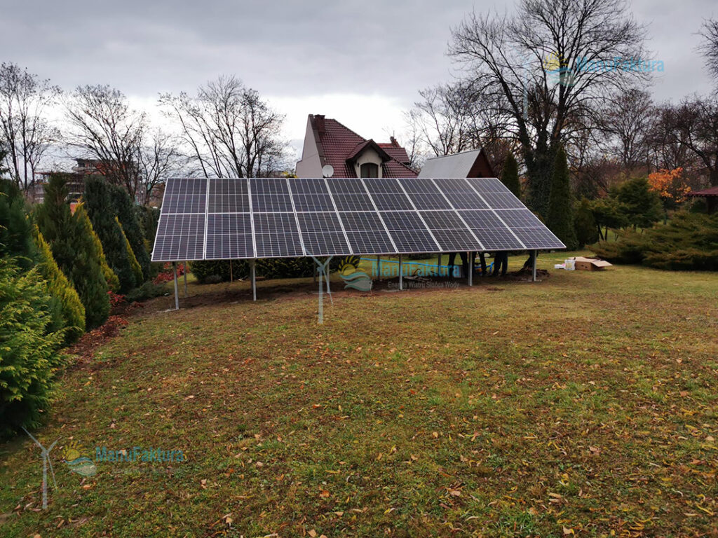Fotowoltaika Zabrze 8 kWp - instalacja paneli słonecznych na konstrukcji gruntowej