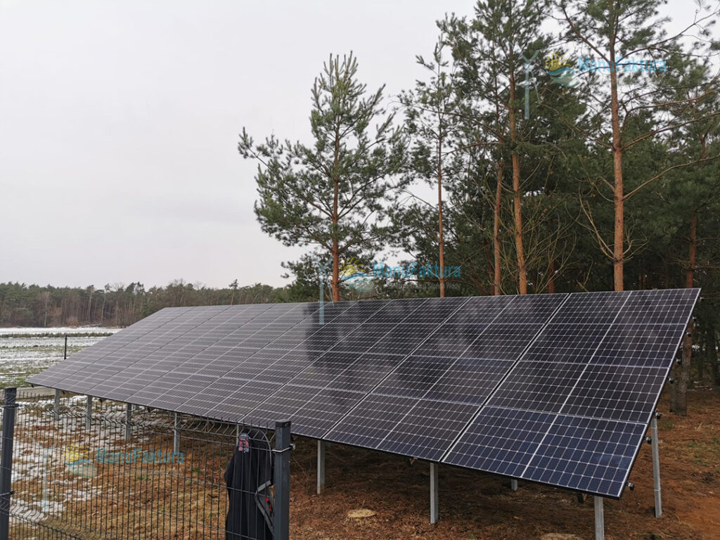 Fotowoltaika Kolanowice 12 kWp - instalacja paneli słonecznych na konstrukcji gruntowej