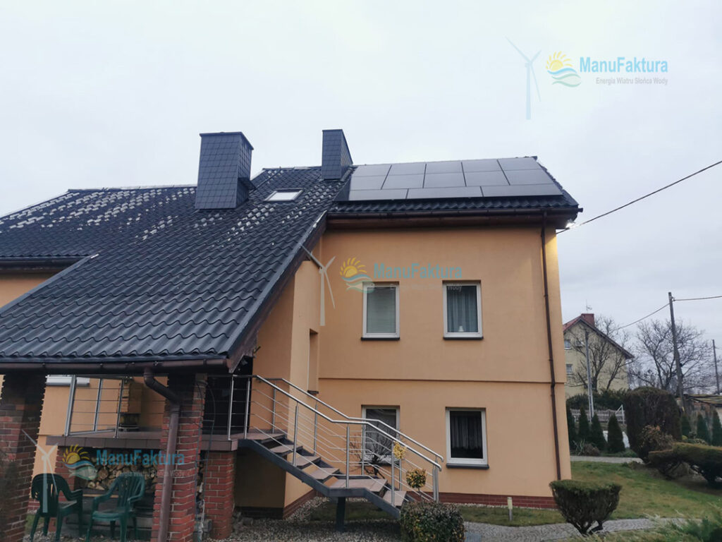 Fotowoltaika Kantorowice 9,9 kWp - panele słoneczne na dachu domu jednorodzinnego