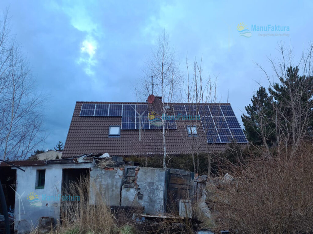 Fotowoltaika Ruda Śląska 6,46 kWp - instalacja paneli słonecznych na dachu domu jednorodzinnego