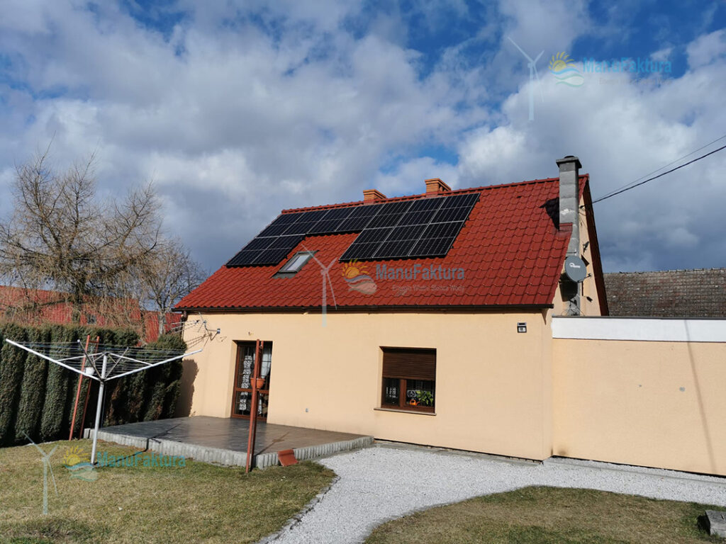 Fotowoltaika Lubieszów 4,6 kWp - panele słoneczne na dachu skośnym w domu jednorodzinnym