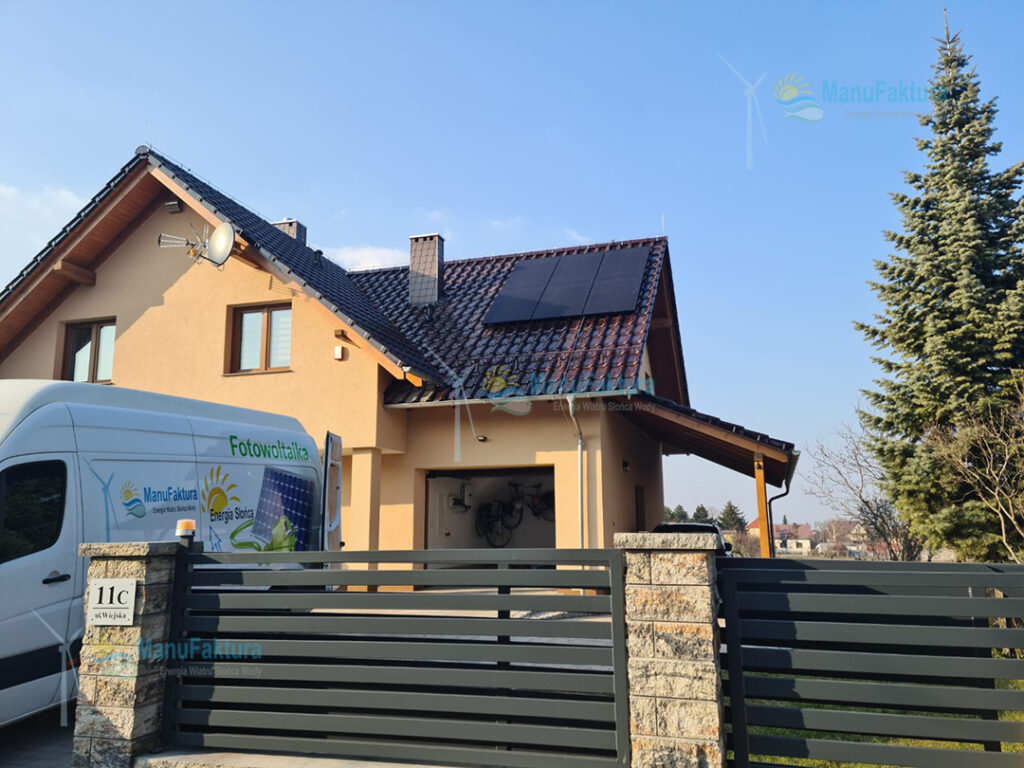 Fotowoltaika Opole 4,6 kWp - panele słoneczne na dachu w ceramicznej, moduły całkowicie czarne Full Black