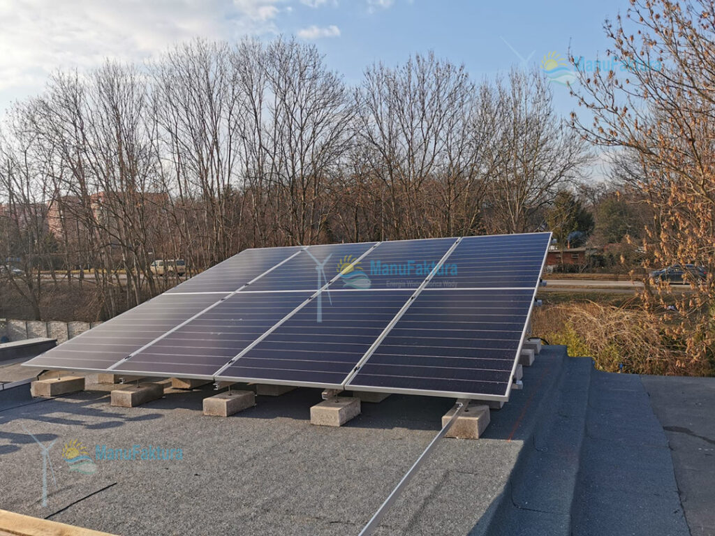 Fotowoltaika Ruda Śląska 7,5 kWp - panele słoneczne na dachu płaskim system balastowy