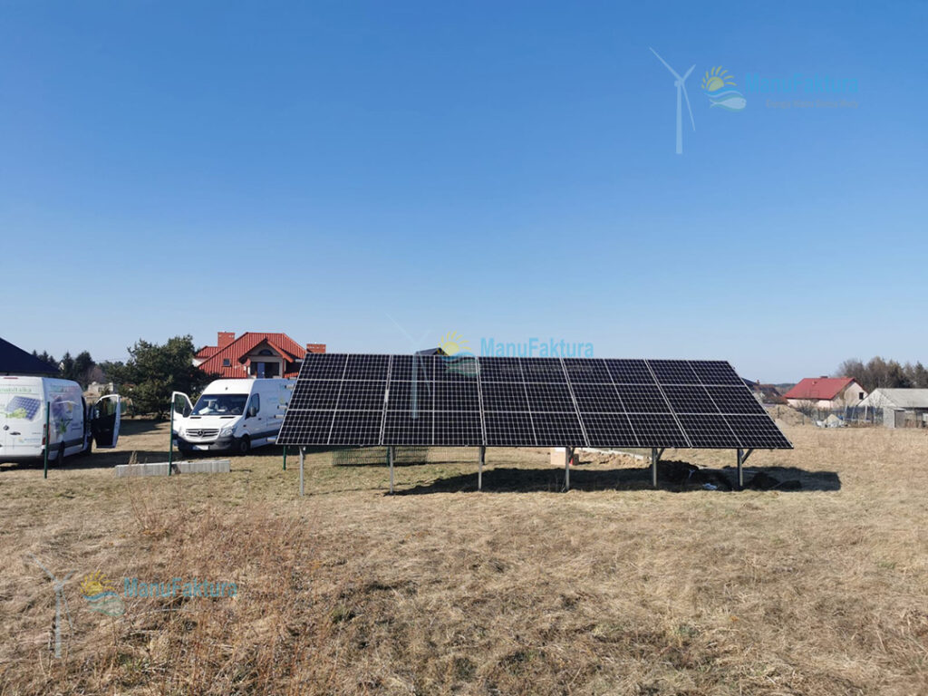 Fotowoltaika Olkusz 5,7 kWp - panele słoneczne na działce na konstrukcji gruntowej