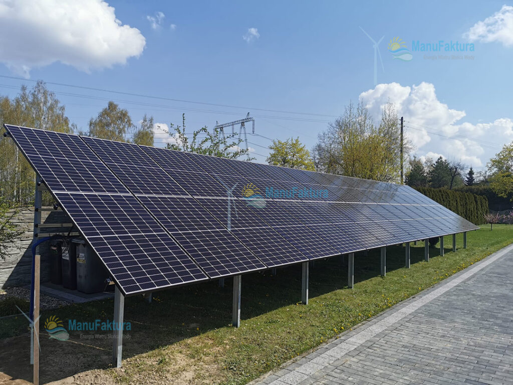 Fotowoltaika Wilkowiecko 9,9 kWp - panele słoneczne na konstrukcji gruntowej na działce