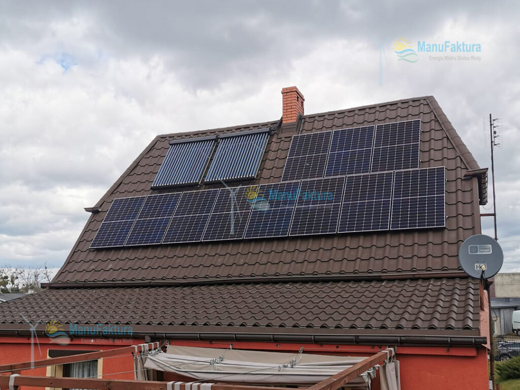 Fotowoltaika Zabrze 4,2 kWp - panele fotowoltaiczne uzupełniają kolektory słoneczne