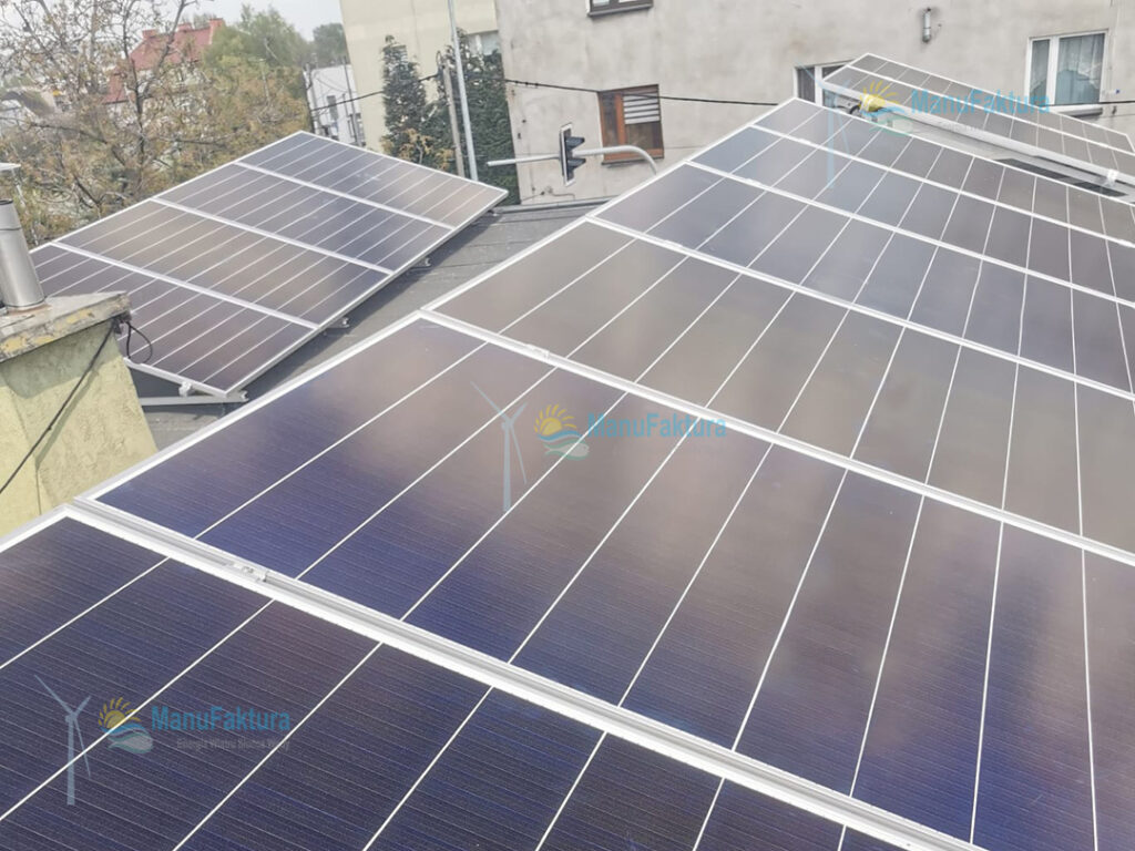 Fotowoltaika Katowice 8 kWp - instalacja paneli słonecznych na dachu płaskim