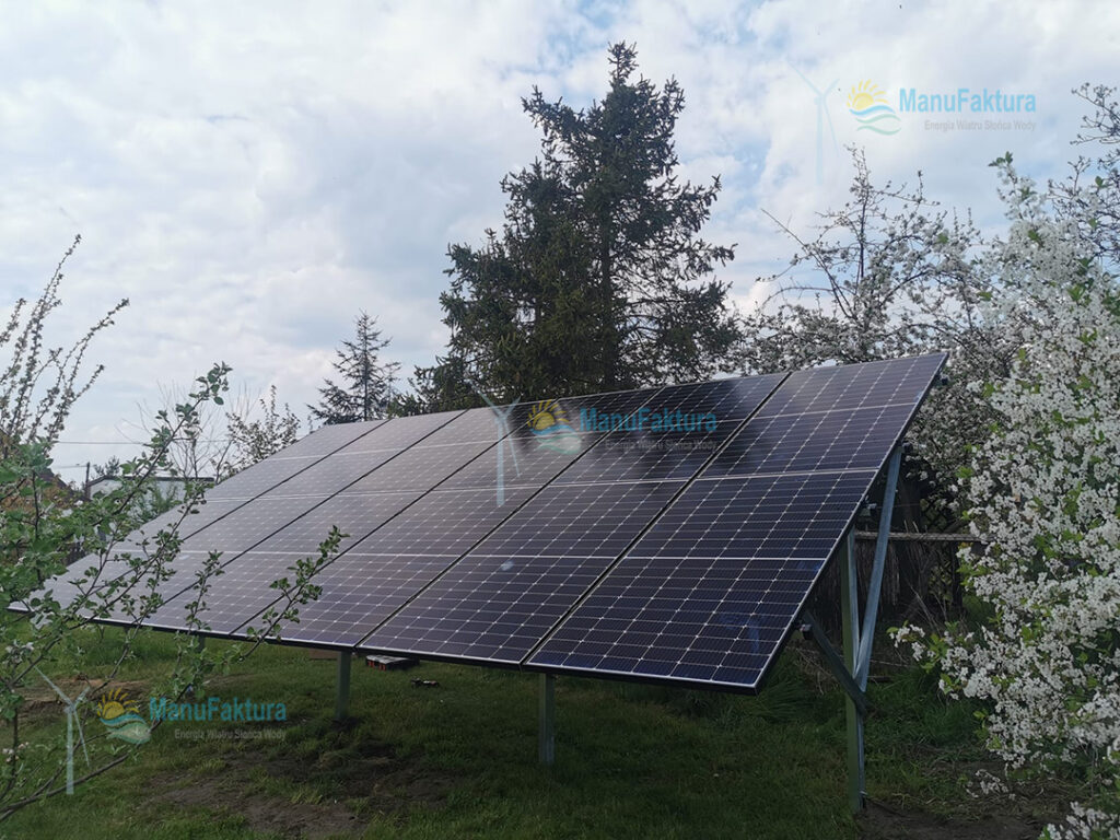 Fotowoltaika Komprachcice 4,6 kWp inwerter Solaredge - panel słoneczny na konstrukcji gruntowej