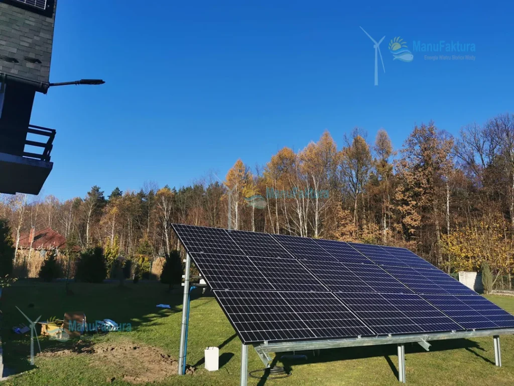 Fotowoltaika Częstochowa 4 kWp instalacja paneli słonecznych na działce na konstrukcji gruntowej