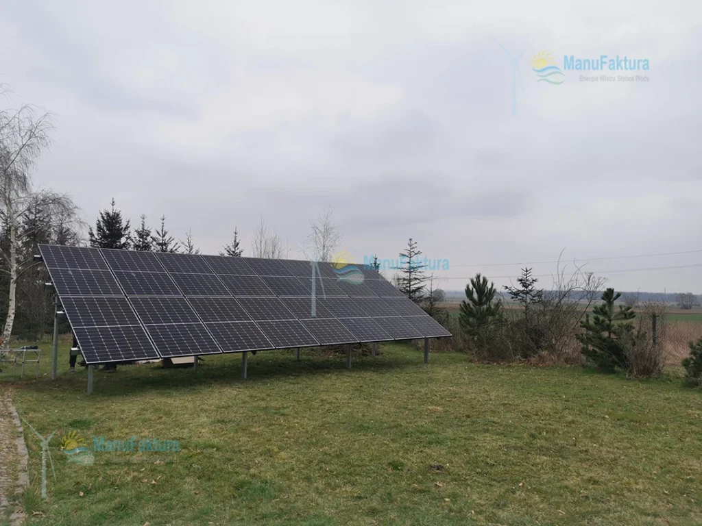 Fotowoltaika Dobromierz Dolnośląskie 7,40 kWp panele słoneczne na konstrukcji gruntowej na działce