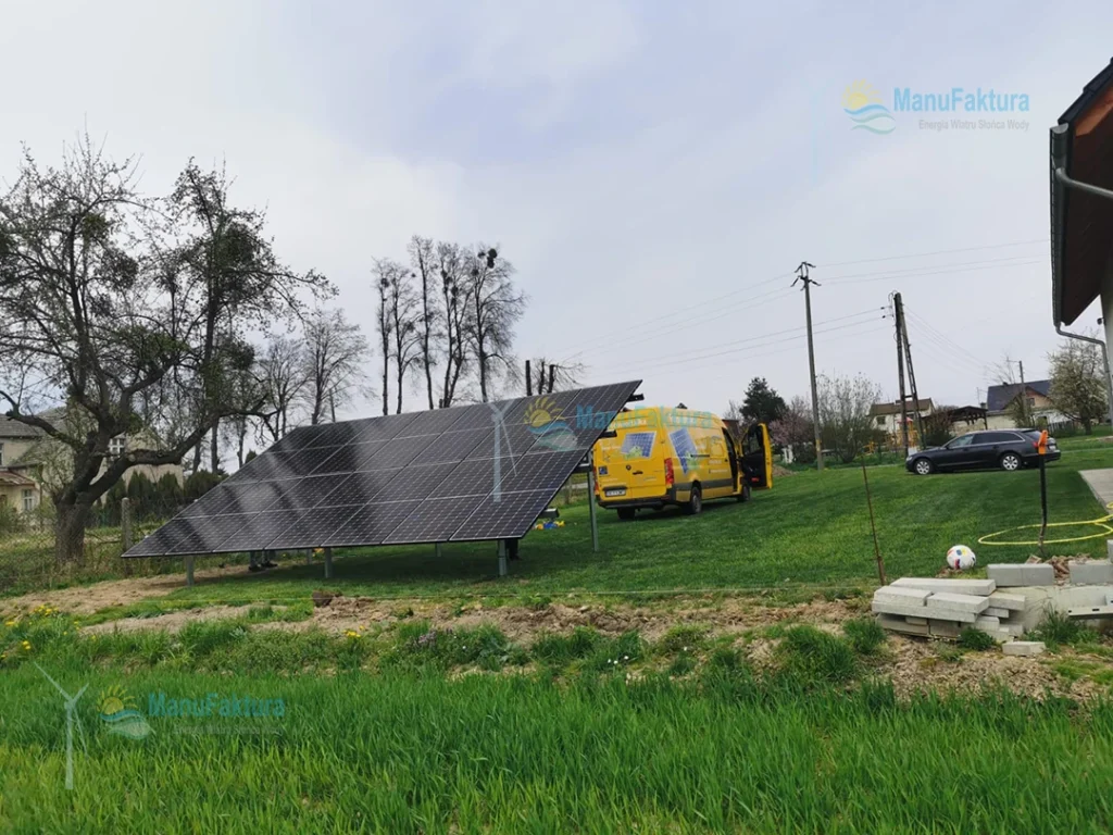 Fotowoltaika Zalesie Śląskie 6,50 kWp montaż paneli słonecznych na działce na konstrukcji naziemnej