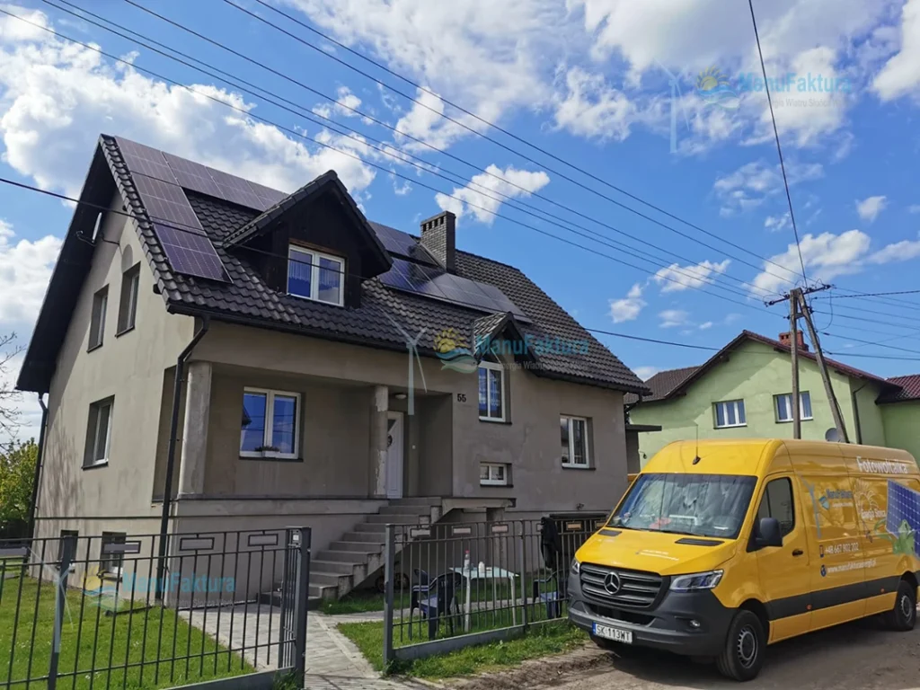Fotowoltaika Kobiór 9,90 kWp śląskie panele słoneczne dla domu jednorodzinnego dach spadzisty