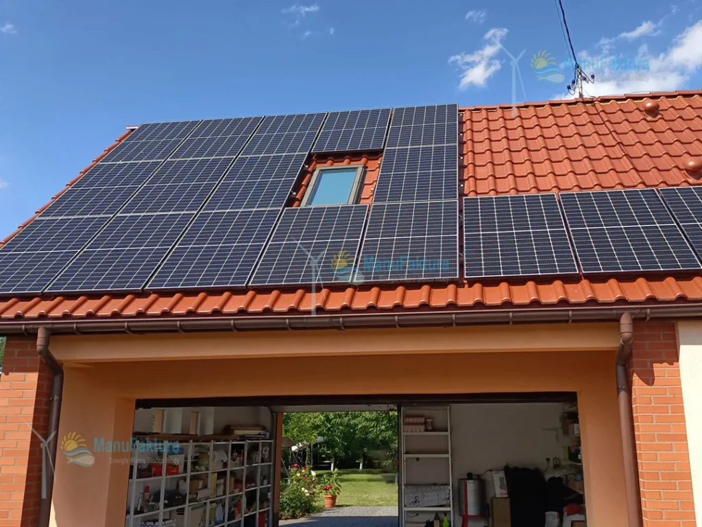 Fotowoltaika Gliwice 6,50 kWp montaż paneli słonecznych na dachu garażu
