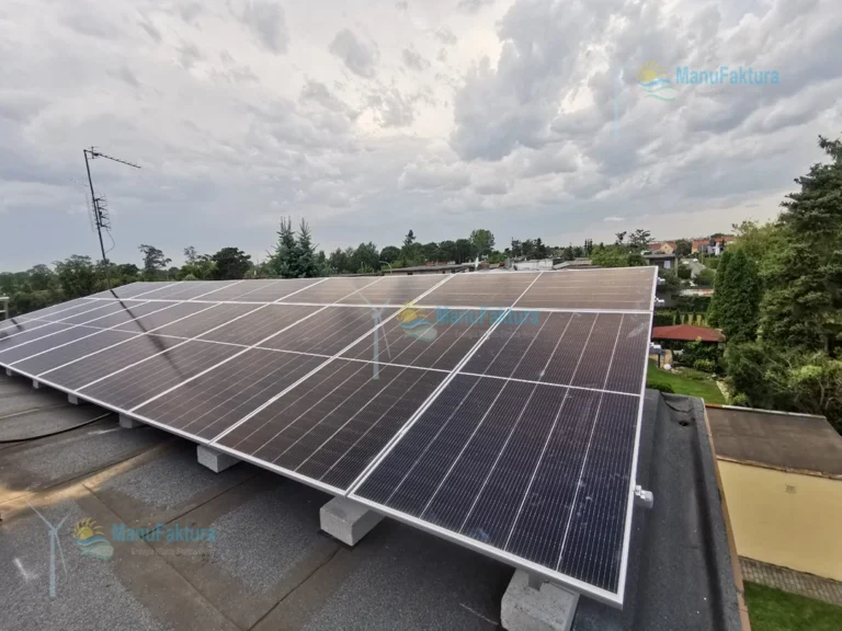 Fotowoltaika Kędzierzyn-Koźle 7,50 kWp montaż paneli słonecznych na dachu płaskim krytym papą system balastowy