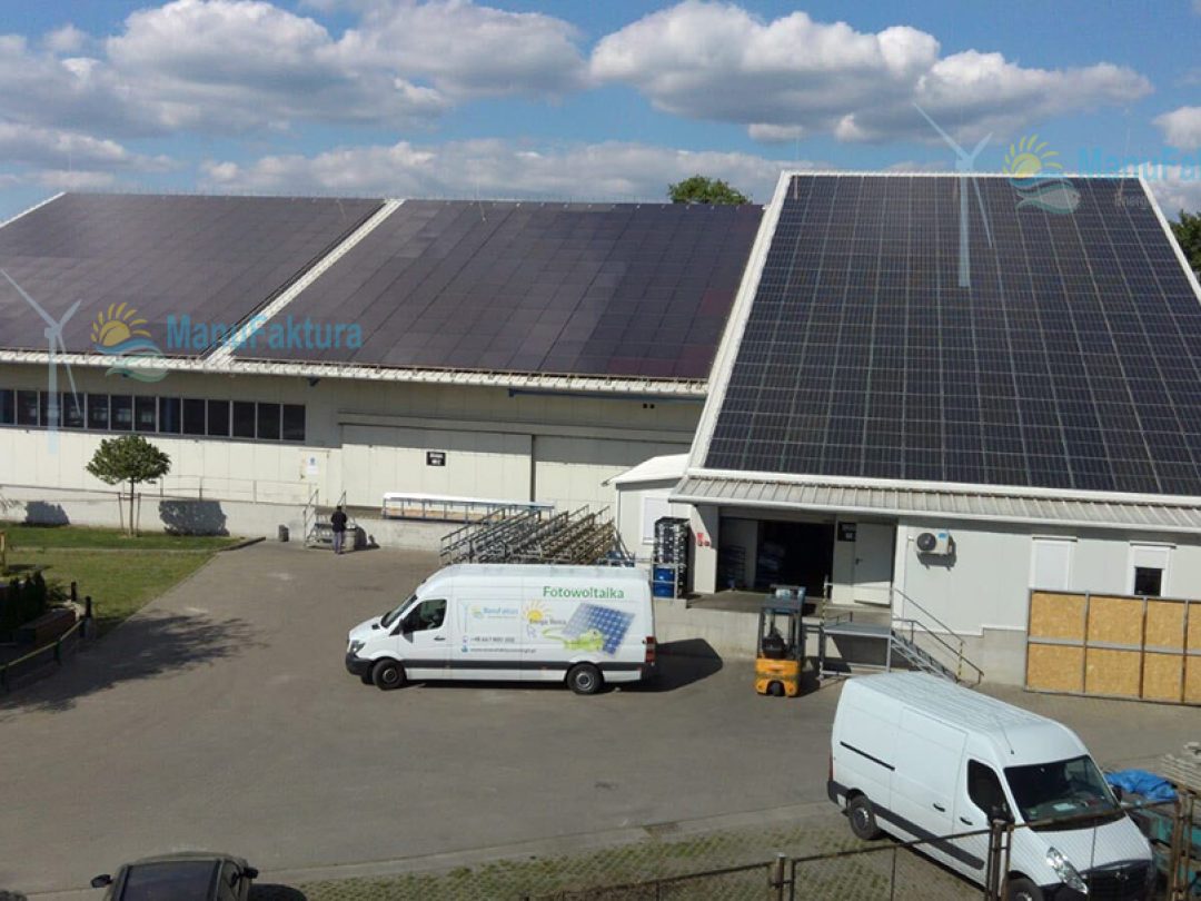 Fotowoltaika o mocy 280 kWp - montaż na dachu firmy produkcyjnej w Brzegu na Opolszczyźnie.